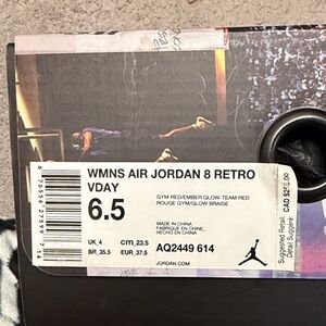 Jordan 8 Retro VDAY in Red and Black